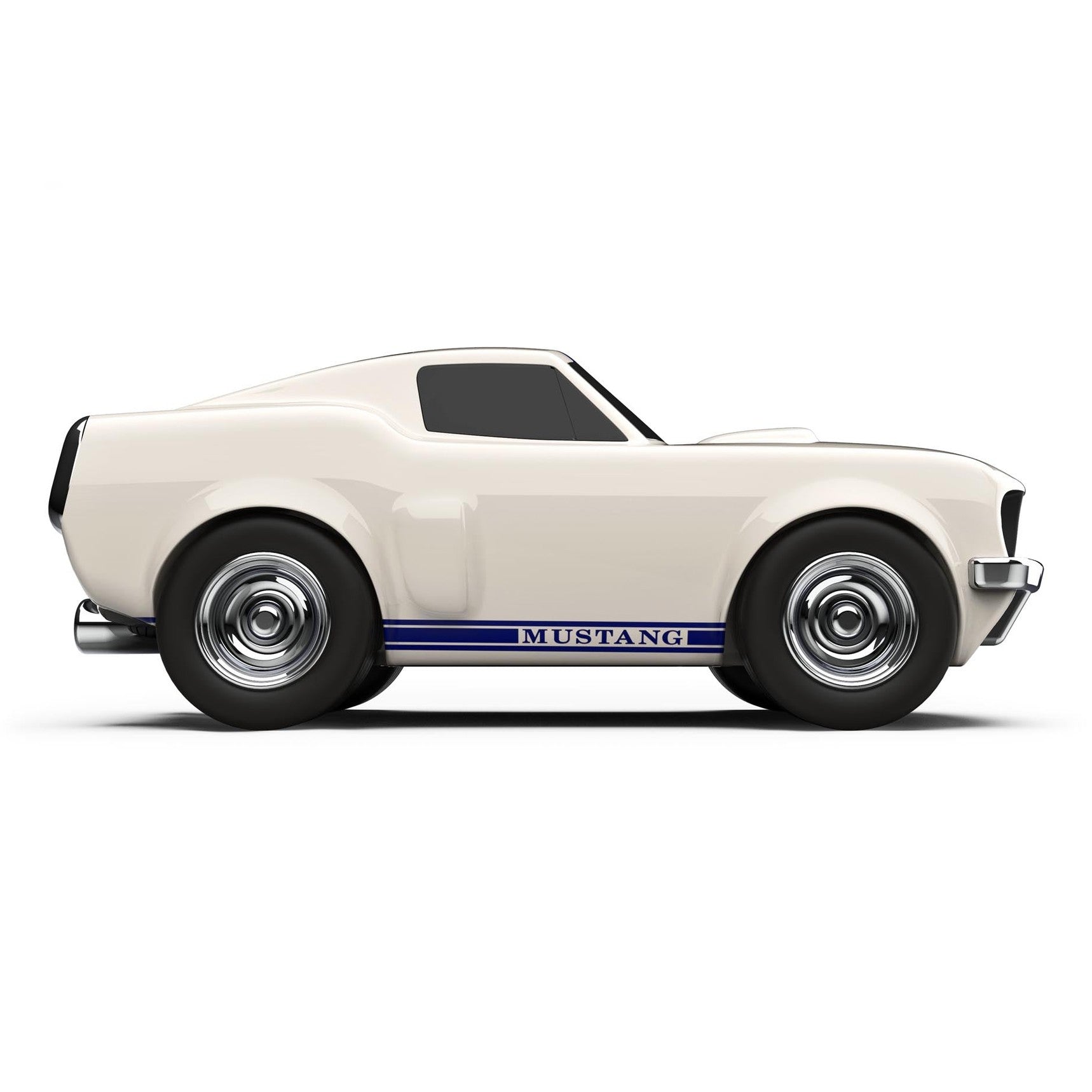 Ford Mustang Racing Car Ivory White Toy Car