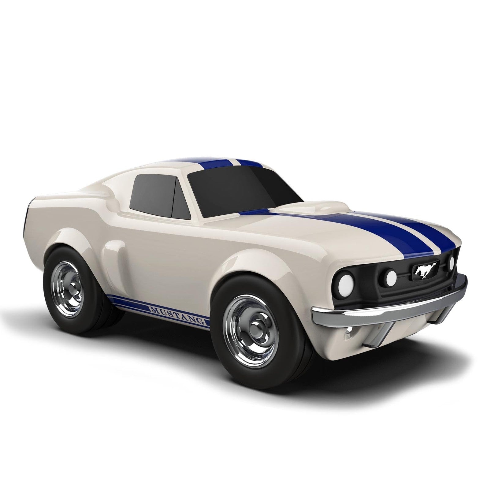 Ford Mustang Racing Car Ivory White Toy Car